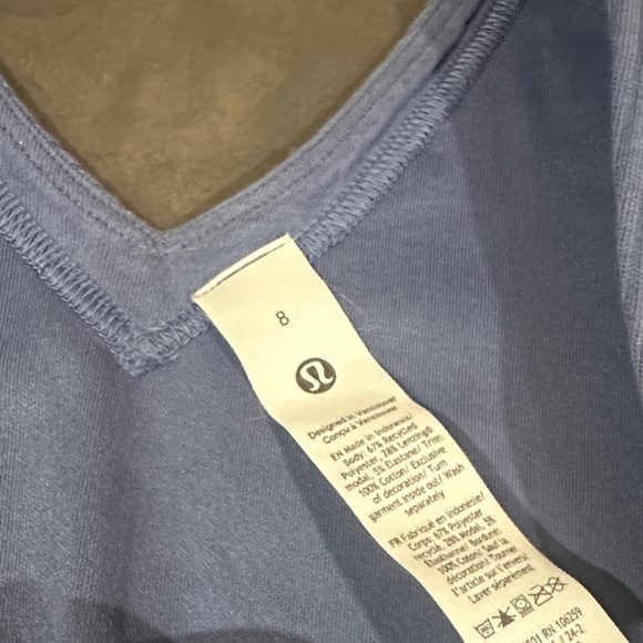 Blue Ribbed Crop Top - Picture 4 of 5